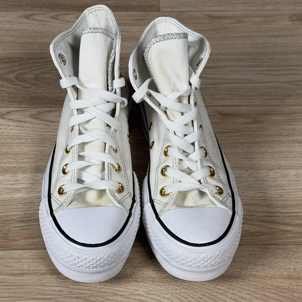 Converse Chuck Taylor All Star Platform Shoes Womens Size 6 White Canvas 569005C